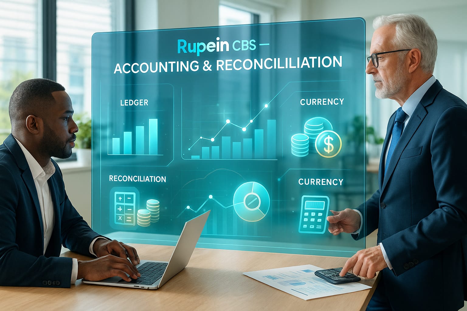 Multi-branch general ledger and reconciliation in RupeIn CBS